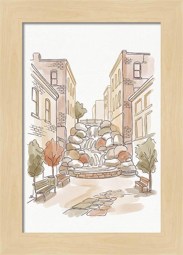 Pocket Park With Waterfall Feature
