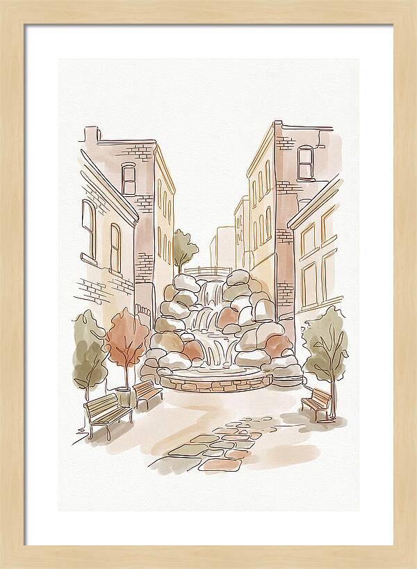 Pocket Park With Waterfall Feature