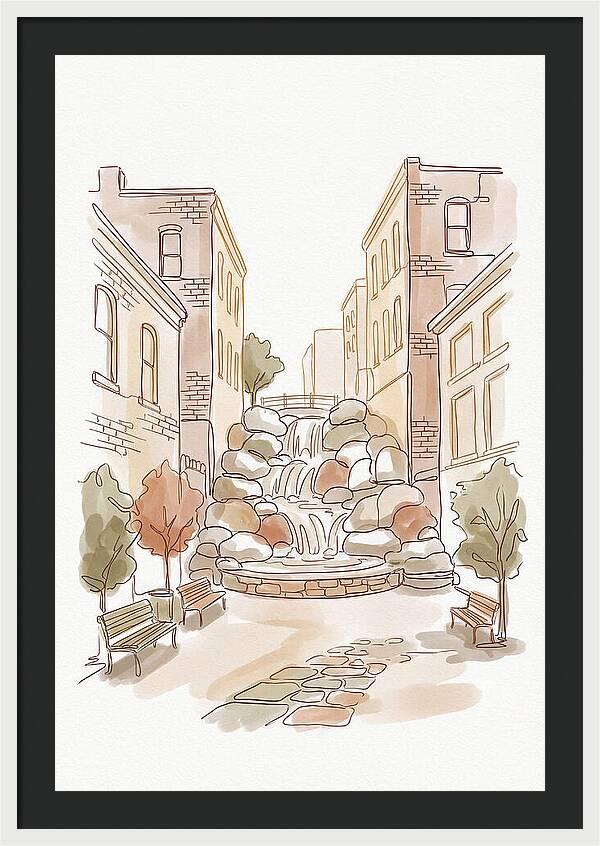 Pocket Park With Waterfall Feature
