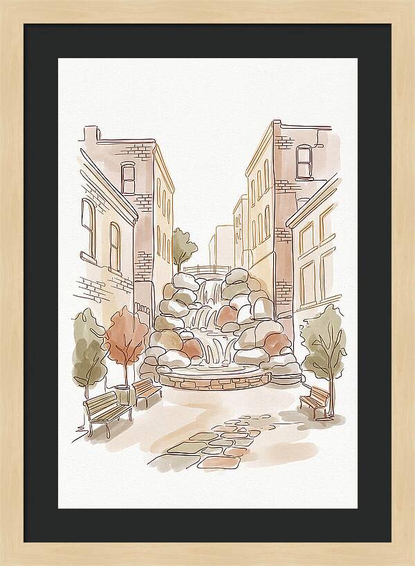 Pocket Park With Waterfall Feature