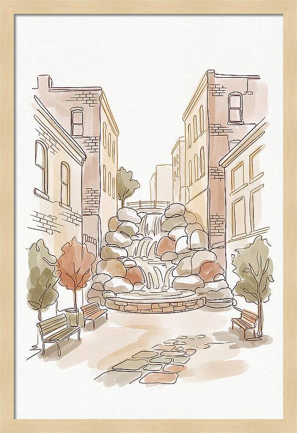 Pocket Park With Waterfall Feature
