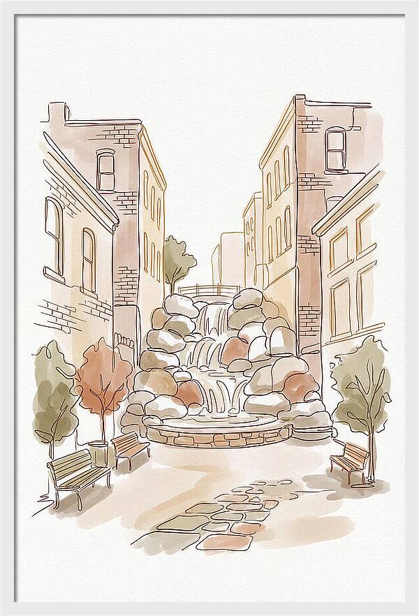 Pocket Park With Waterfall Feature