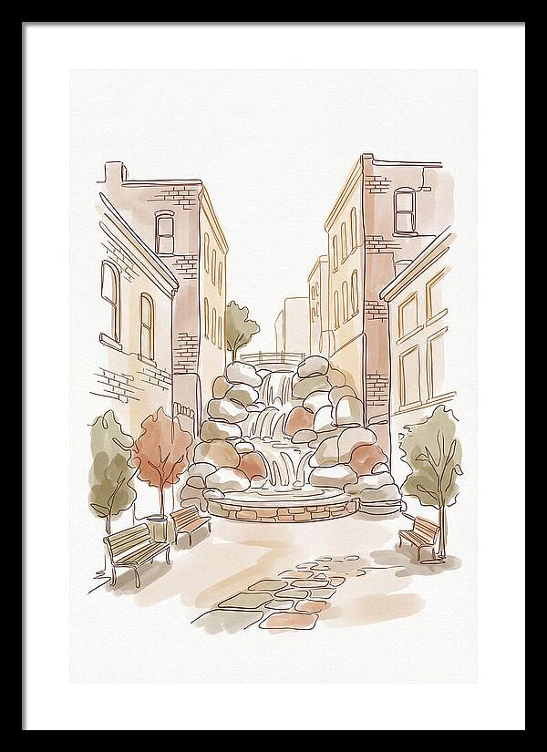 Pocket Park With Waterfall Feature