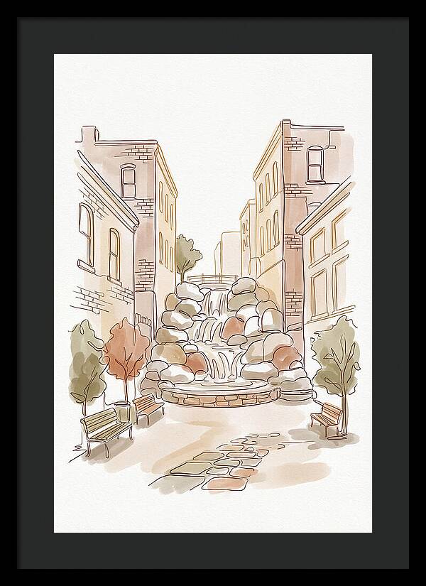 Pocket Park With Waterfall Feature