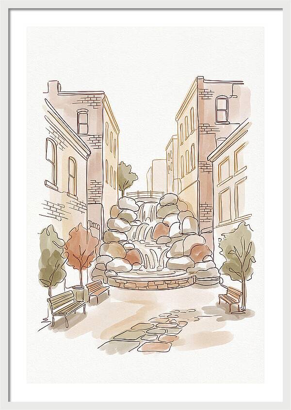 Pocket Park With Waterfall Feature