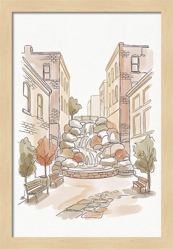 Pocket Park With Waterfall Feature