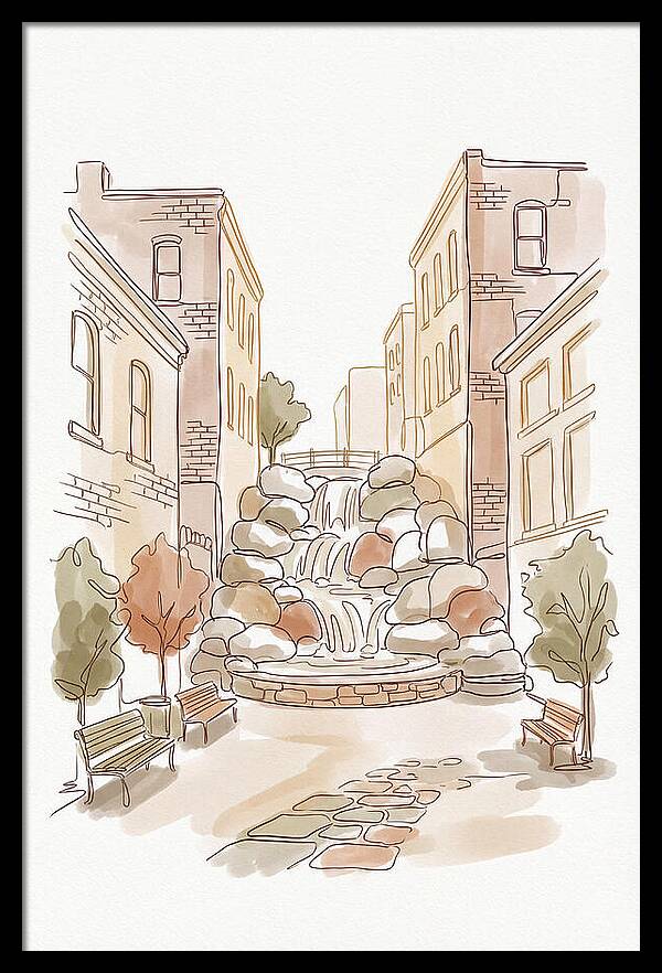 Pocket Park With Waterfall Feature