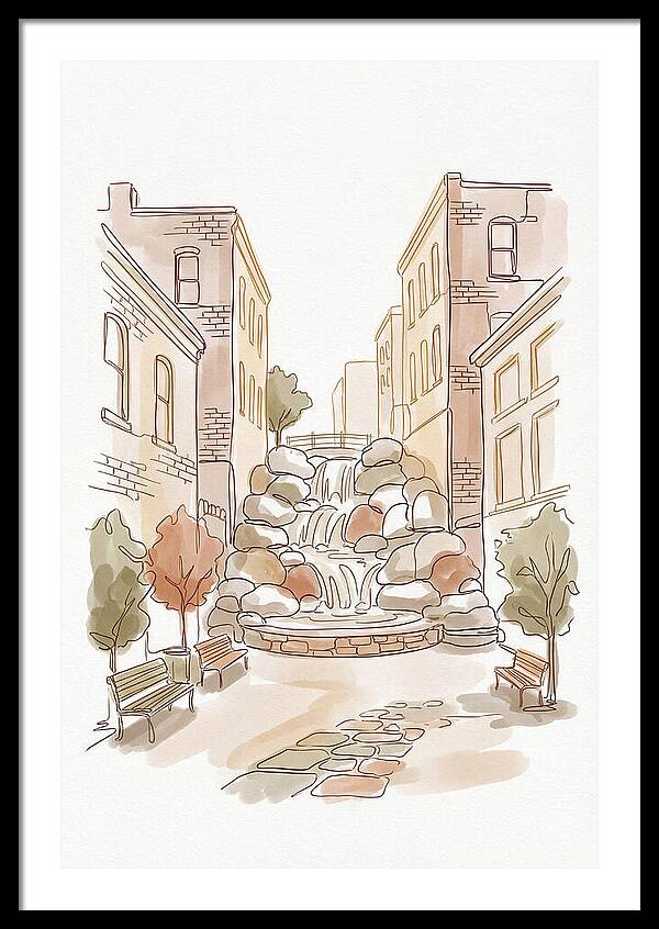 Pocket Park With Waterfall Feature