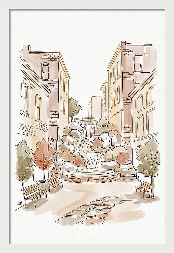 Pocket Park With Waterfall Feature
