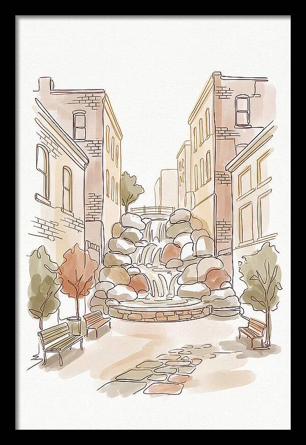 Pocket Park With Waterfall Feature