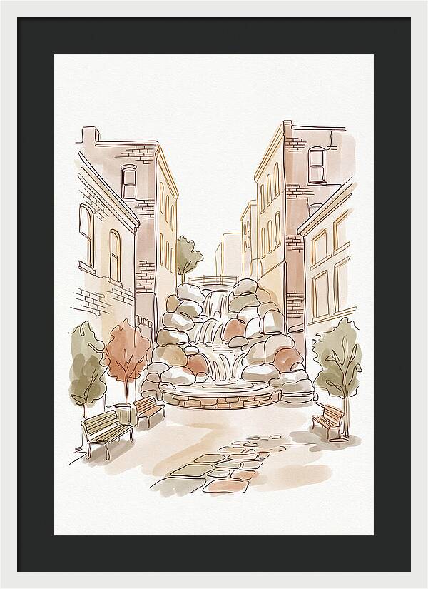 Pocket Park With Waterfall Feature