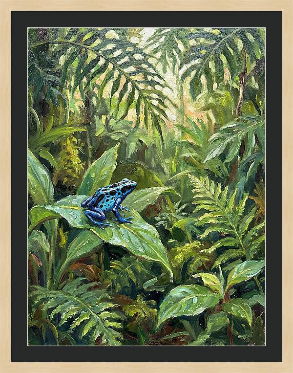 Poison Dart Frog In Lush Greenery