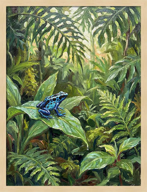 Poison Dart Frog In Lush Greenery