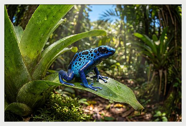 Poison Dart Frog In Lush Jungle