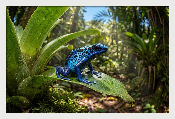 Poison Dart Frog In Lush Jungle