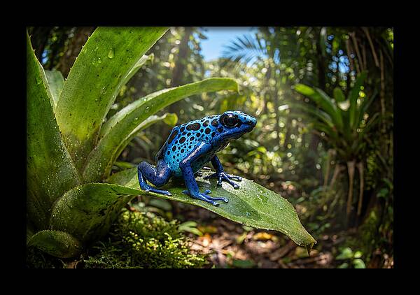 Poison Dart Frog In Lush Jungle