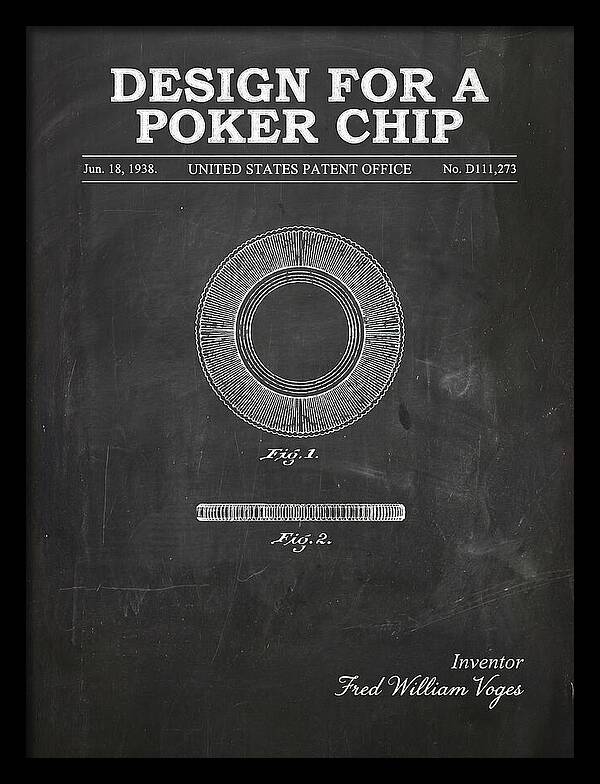 Poker Chip Chalkboard Patent Usd111273s
