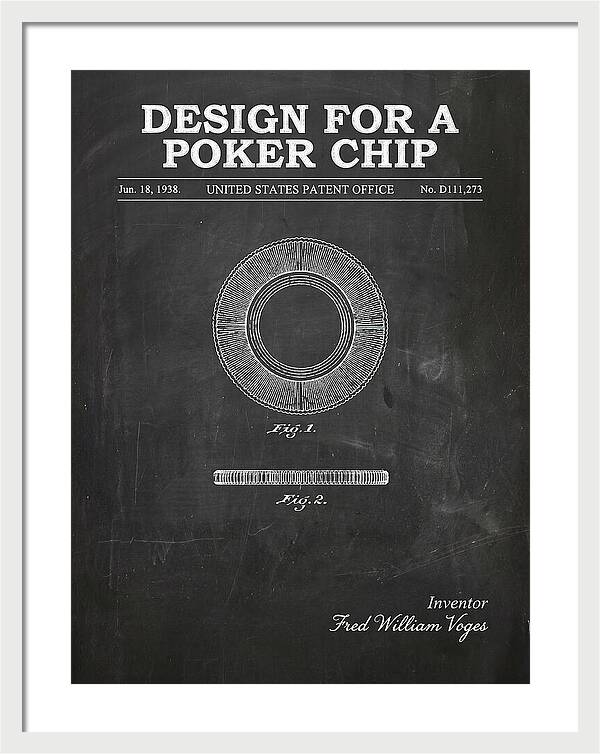 Poker Chip Chalkboard Patent Usd111273s
