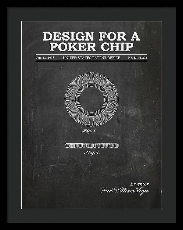 Poker Chip Chalkboard Patent Usd111273s