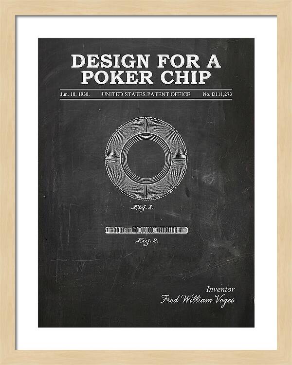 Poker Chip Chalkboard Patent Usd111273s