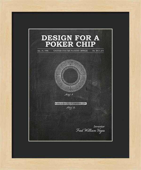 Poker Chip Chalkboard Patent Usd111273s