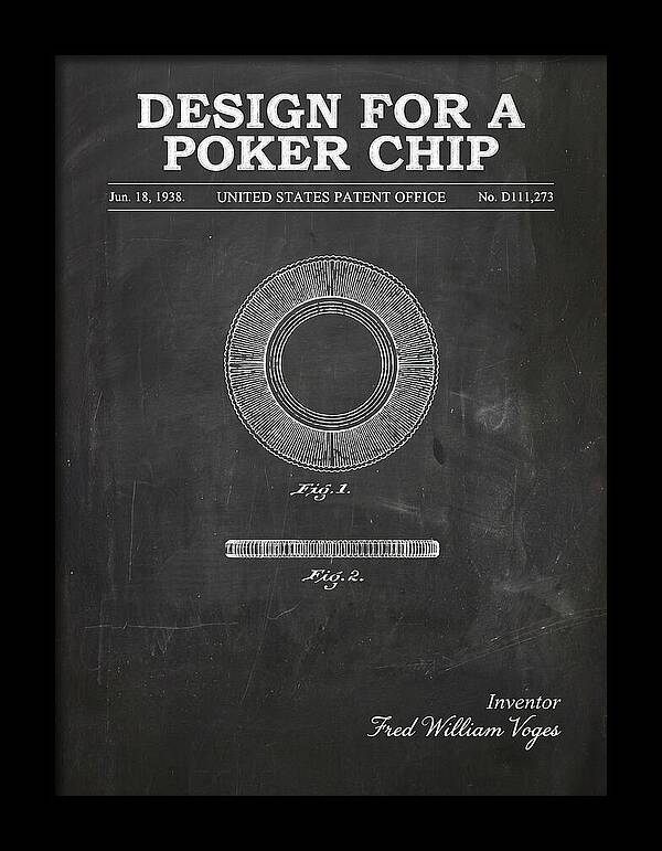 Poker Chip Chalkboard Patent Usd111273s