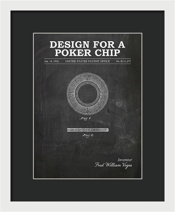 Poker Chip Chalkboard Patent Usd111273s