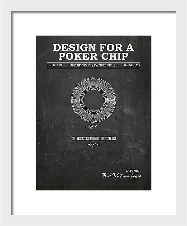 Poker Chip Chalkboard Patent Usd111273s