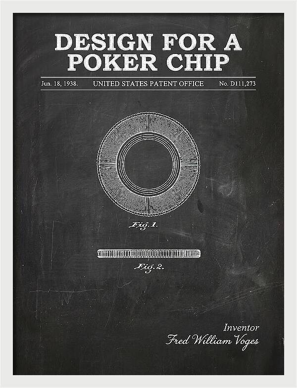 Poker Chip Chalkboard Patent Usd111273s