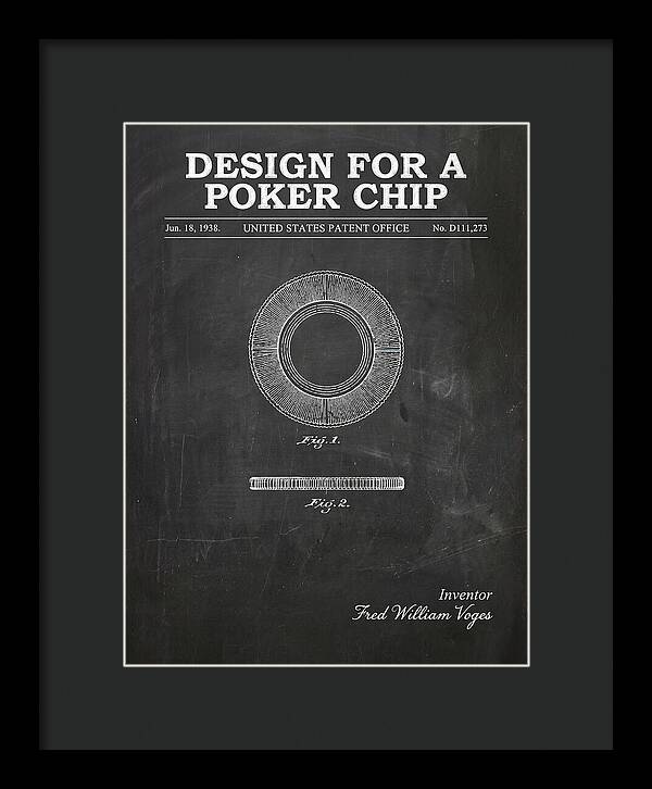 Poker Chip Chalkboard Patent Usd111273s