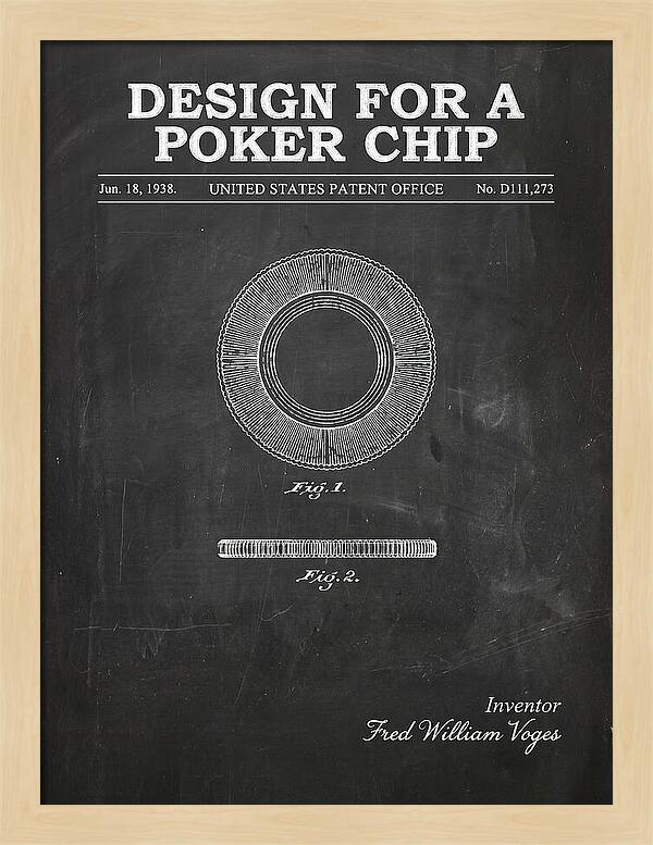 Poker Chip Chalkboard Patent Usd111273s
