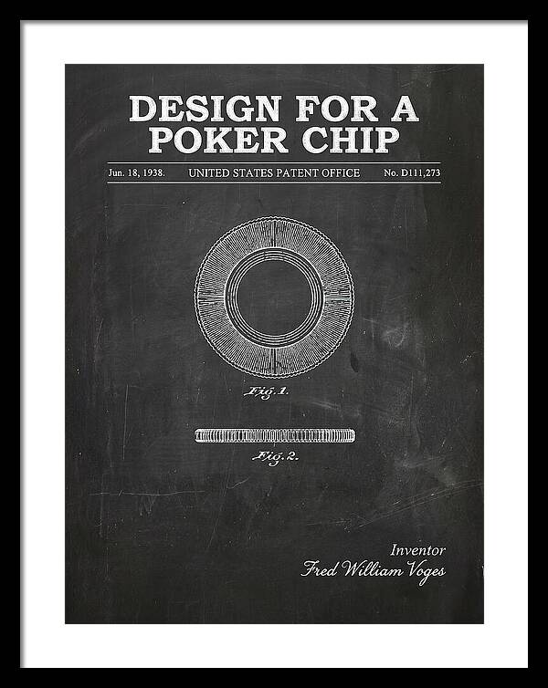 Poker Chip Chalkboard Patent Usd111273s