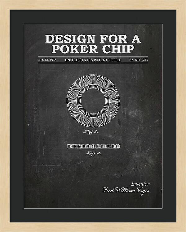 Poker Chip Chalkboard Patent Usd111273s