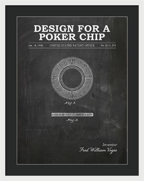 Poker Chip Chalkboard Patent Usd111273s
