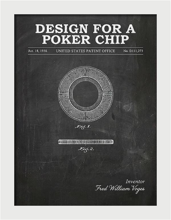 Poker Chip Chalkboard Patent Usd111273s