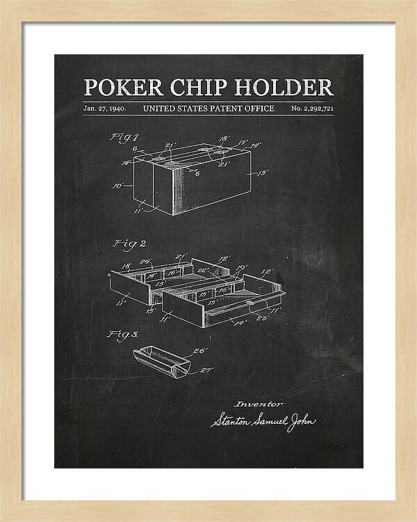 Poker Chip Holder Chalkboard Patent Us2292721a