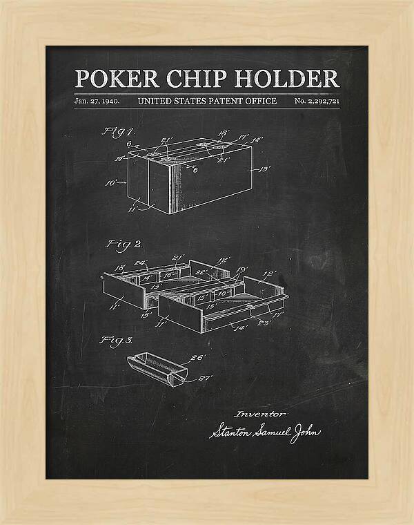 Poker Chip Holder Chalkboard Patent Us2292721a