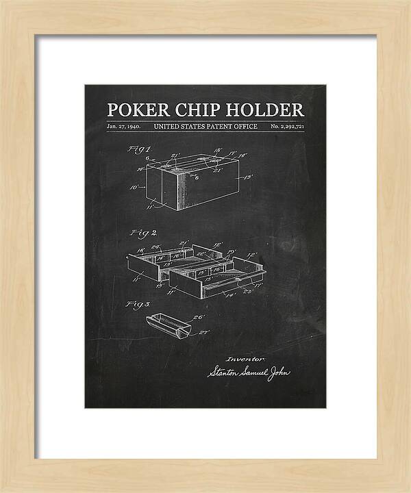 Poker Chip Holder Chalkboard Patent Us2292721a