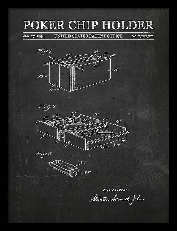 Poker Chip Holder Chalkboard Patent Us2292721a