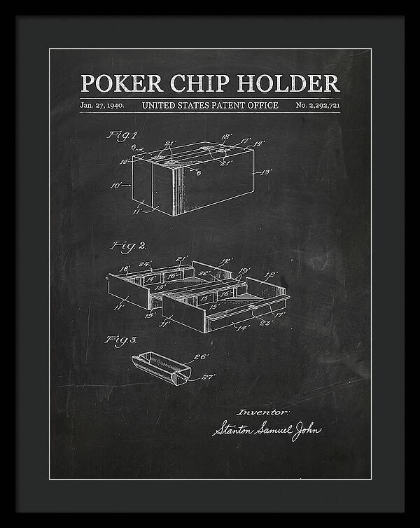 Poker Chip Holder Chalkboard Patent Us2292721a
