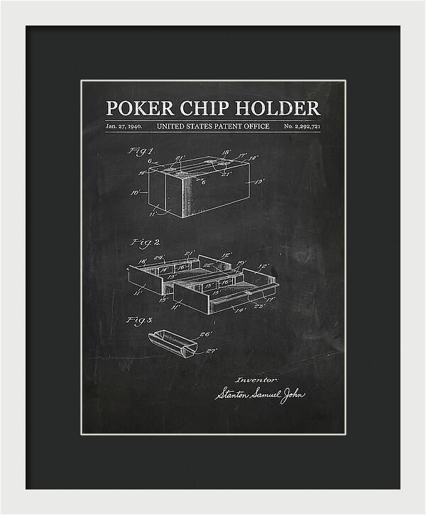 Poker Chip Holder Chalkboard Patent Us2292721a