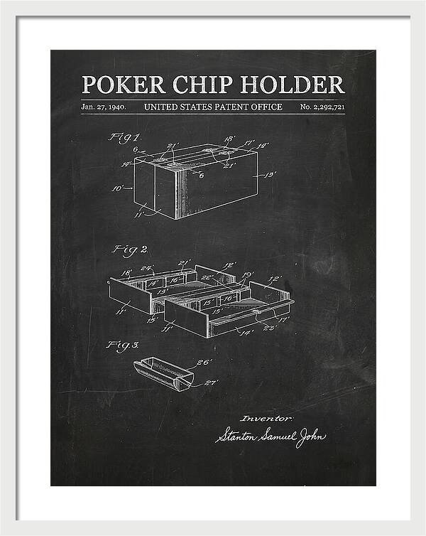 Poker Chip Holder Chalkboard Patent Us2292721a