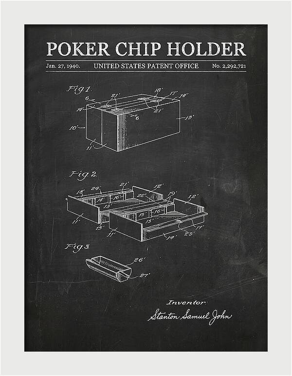 Poker Chip Holder Chalkboard Patent Us2292721a