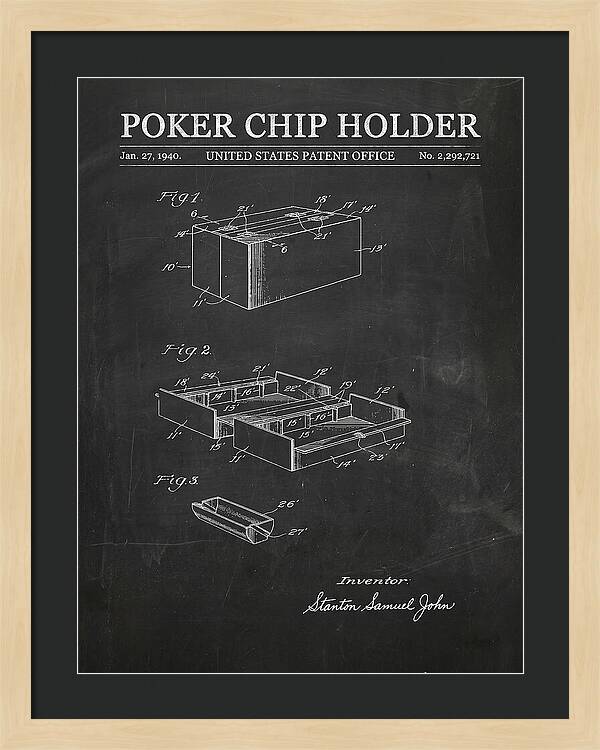 Poker Chip Holder Chalkboard Patent Us2292721a