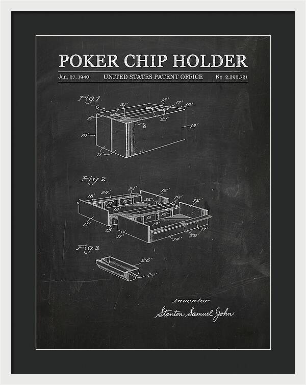 Poker Chip Holder Chalkboard Patent Us2292721a