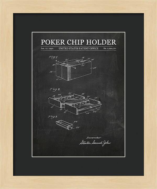 Poker Chip Holder Chalkboard Patent Us2292721a