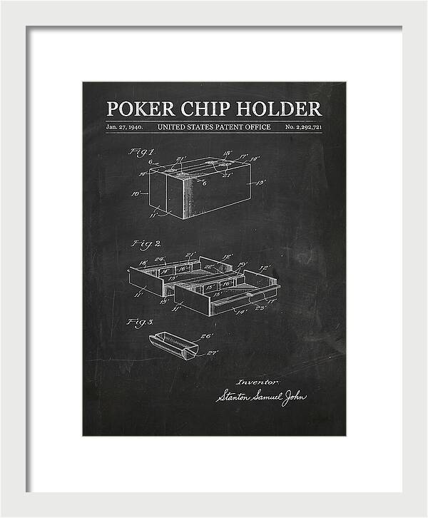 Poker Chip Holder Chalkboard Patent Us2292721a