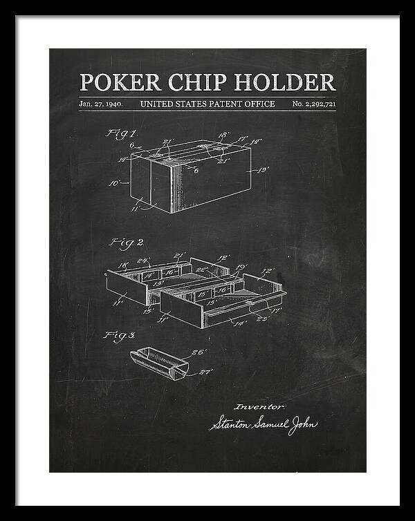 Poker Chip Holder Chalkboard Patent Us2292721a