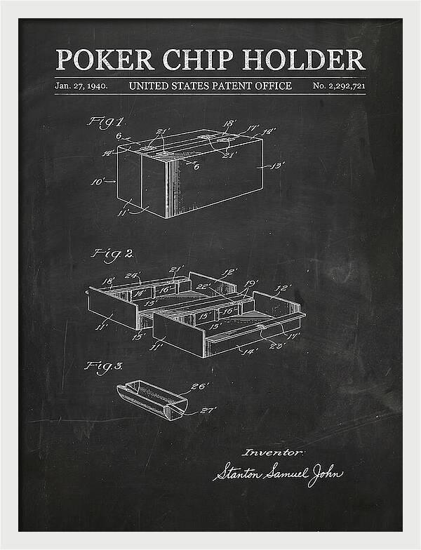 Poker Chip Holder Chalkboard Patent Us2292721a