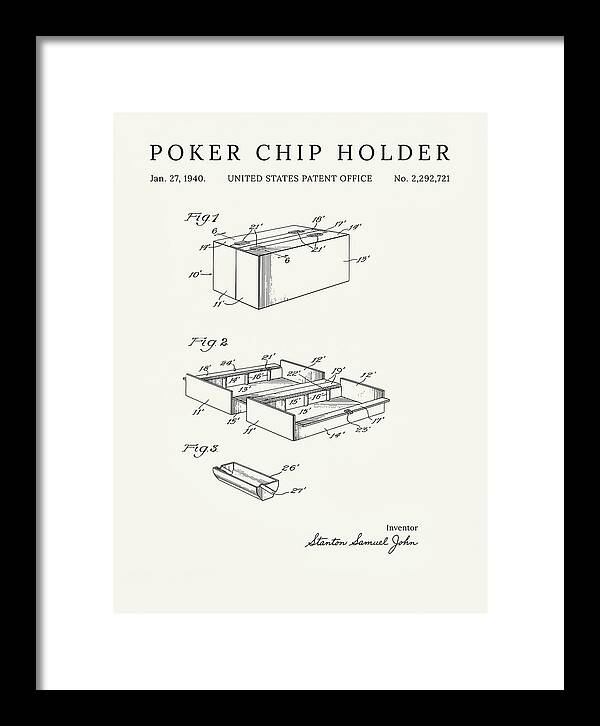 Poker Chip Holder Minimalist Patent Us2292721a